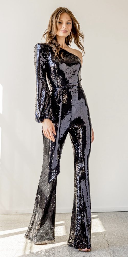 Nadine Merabi Sahsa Sequin Jumpsuit - €90 per week